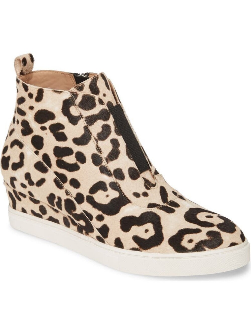 LINEA Paolo Leopard Print Booties Ankle Boots Wedge Leather Fur Anna Size 7M